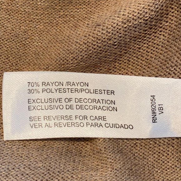 Debbie Morgan Jeweled Cardigan Sweater Suede Brown Size M - Picture 8 of 8